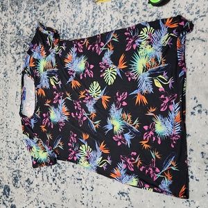 Tropical print swing dress